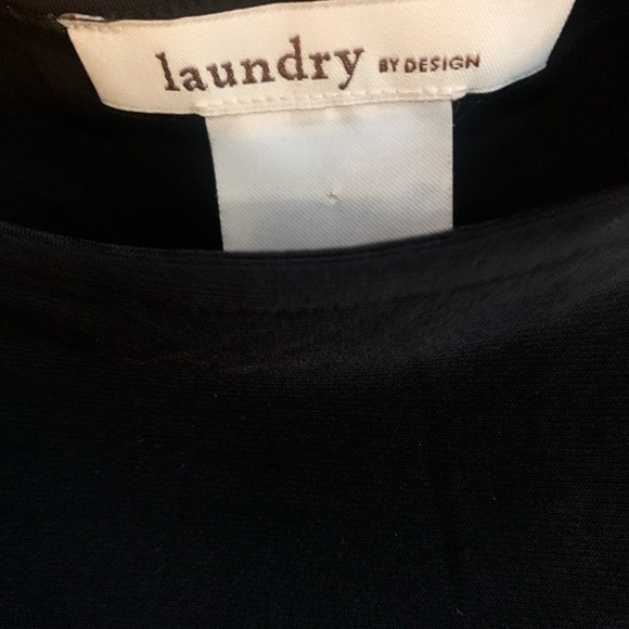 NEW LAUNDRY BY DESIGN DRESS SLIT OPEN ANGEL CAPE SLEEVES BLACK XS NWT - Picture 9 of 11